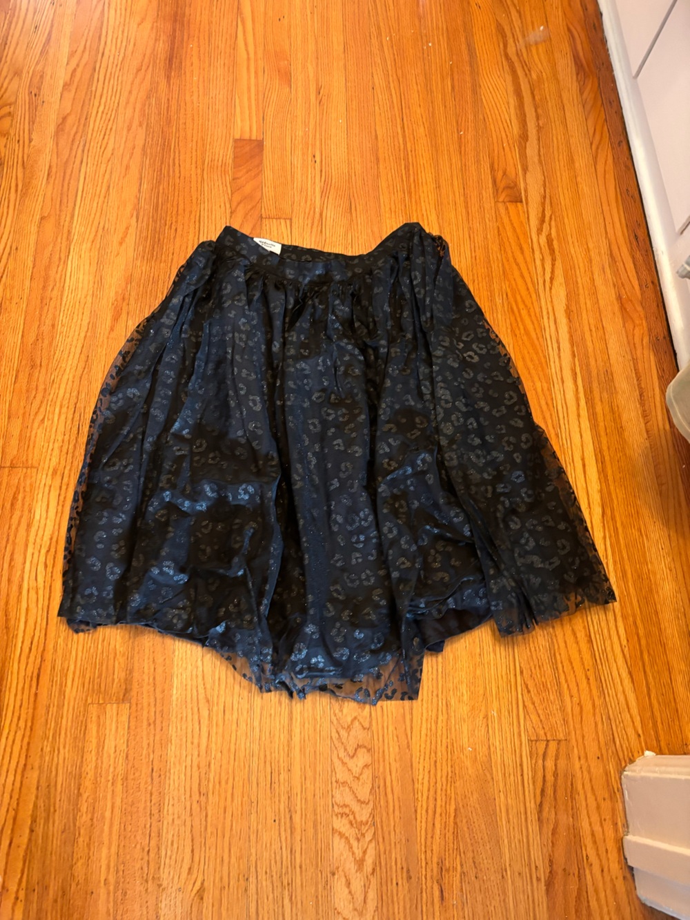 Magnolia Black Shimmer Animal-Print Skater Skirt